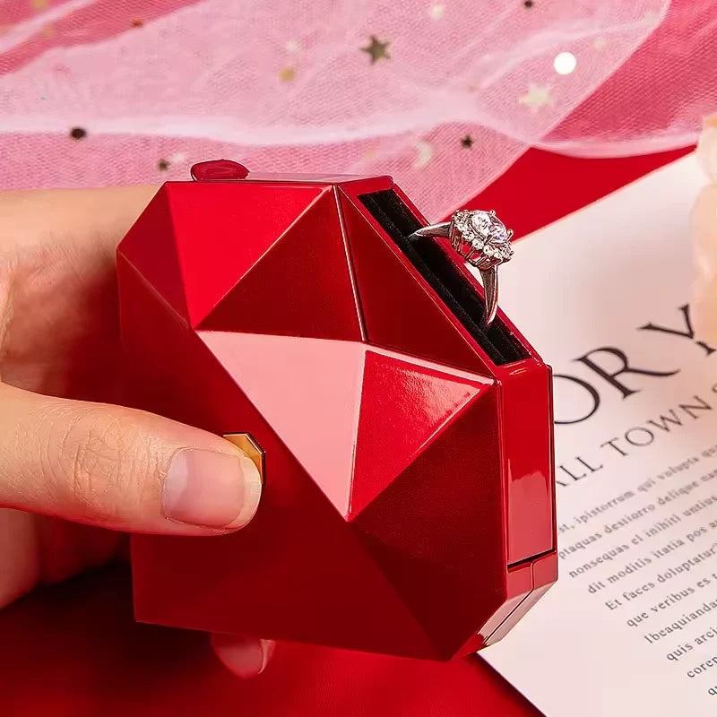 Heart Promise Ring With Flip Box